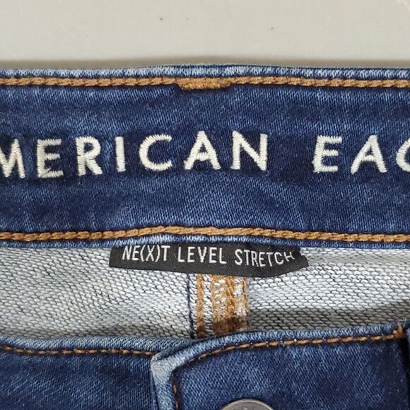 American Eagle next level stretch dark wash super high rise jeggings - Picture 6 of 8